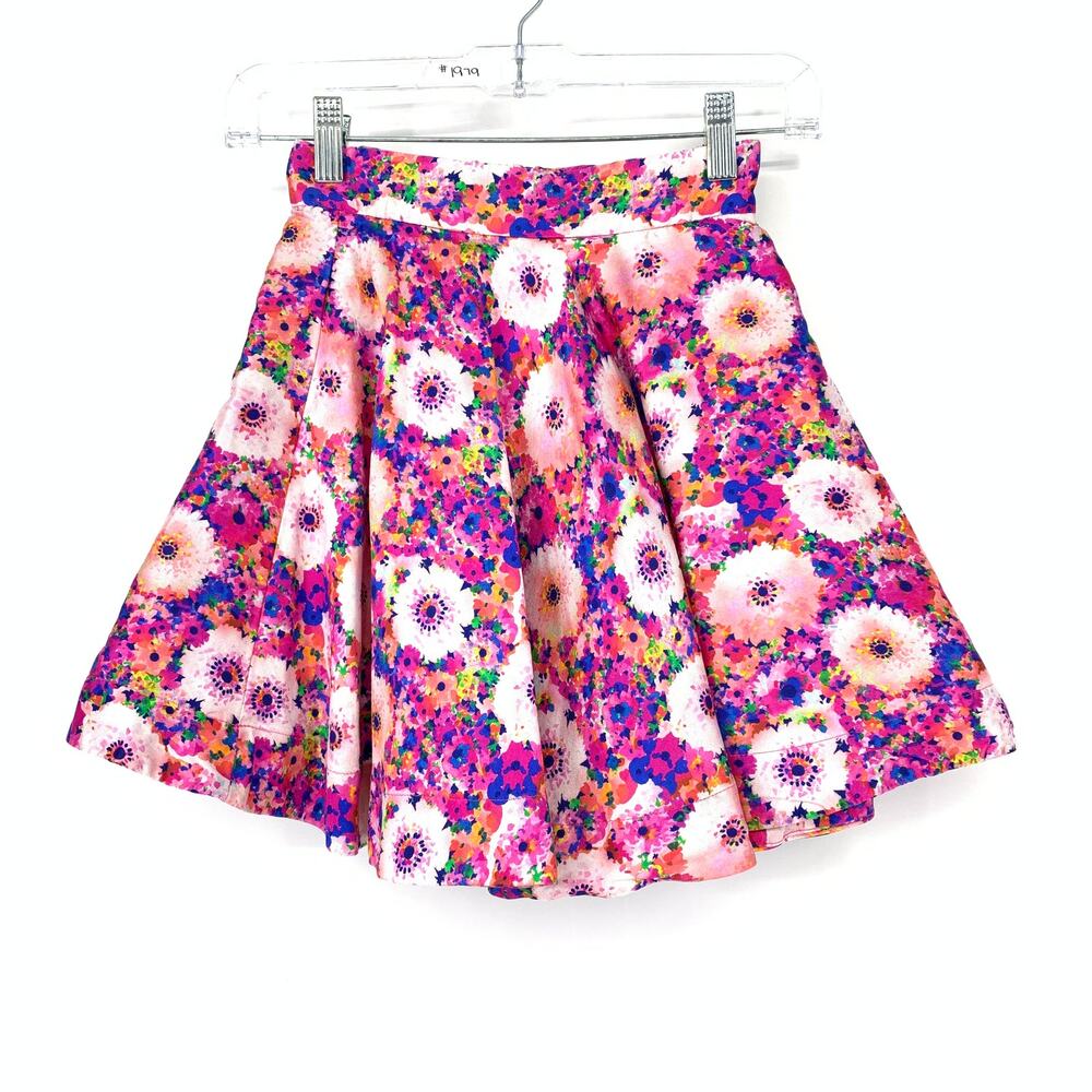 Oscar De La Renta Skirt Girls Size 8 Silk Blend Floral A-Line Pink